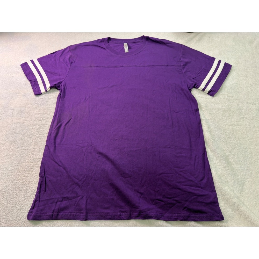 Royal Avalon Mens Purple Football Jersey T-Shirt White Sleeve Stripes XL 6 Pk